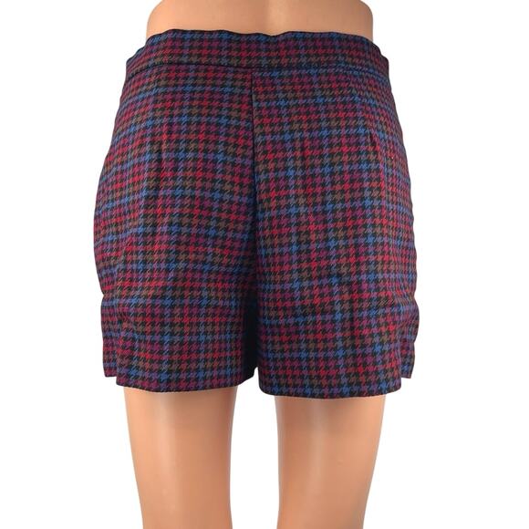 Zara Multicolor Plaid Houndstooth Pocket High Waisted Mini Skirt Skort Size M - Picture 3 of 4